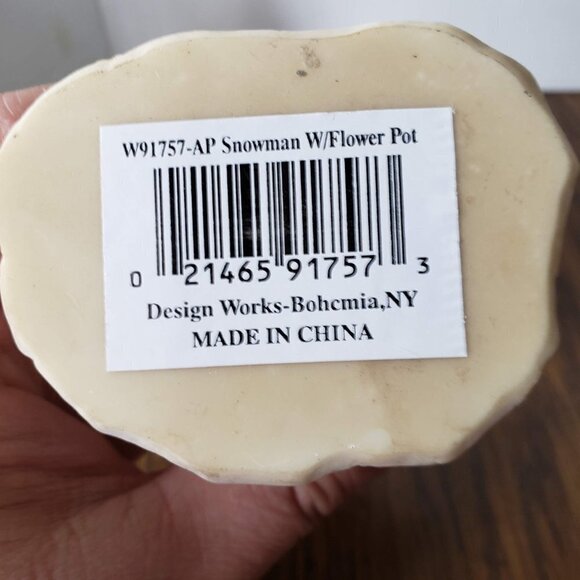 Design Works Carved Wooden Snowman Figurine - Picture 5 of 5